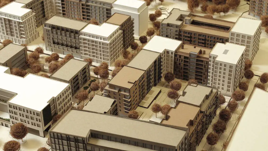 Fotografie modelu Palmovky zpracovaný studenty FA ČVUT